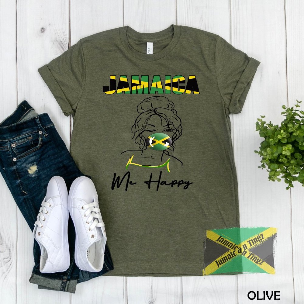 Jamaica Flag Bubble Gum Shirt,Jamaica Me Happy Tee